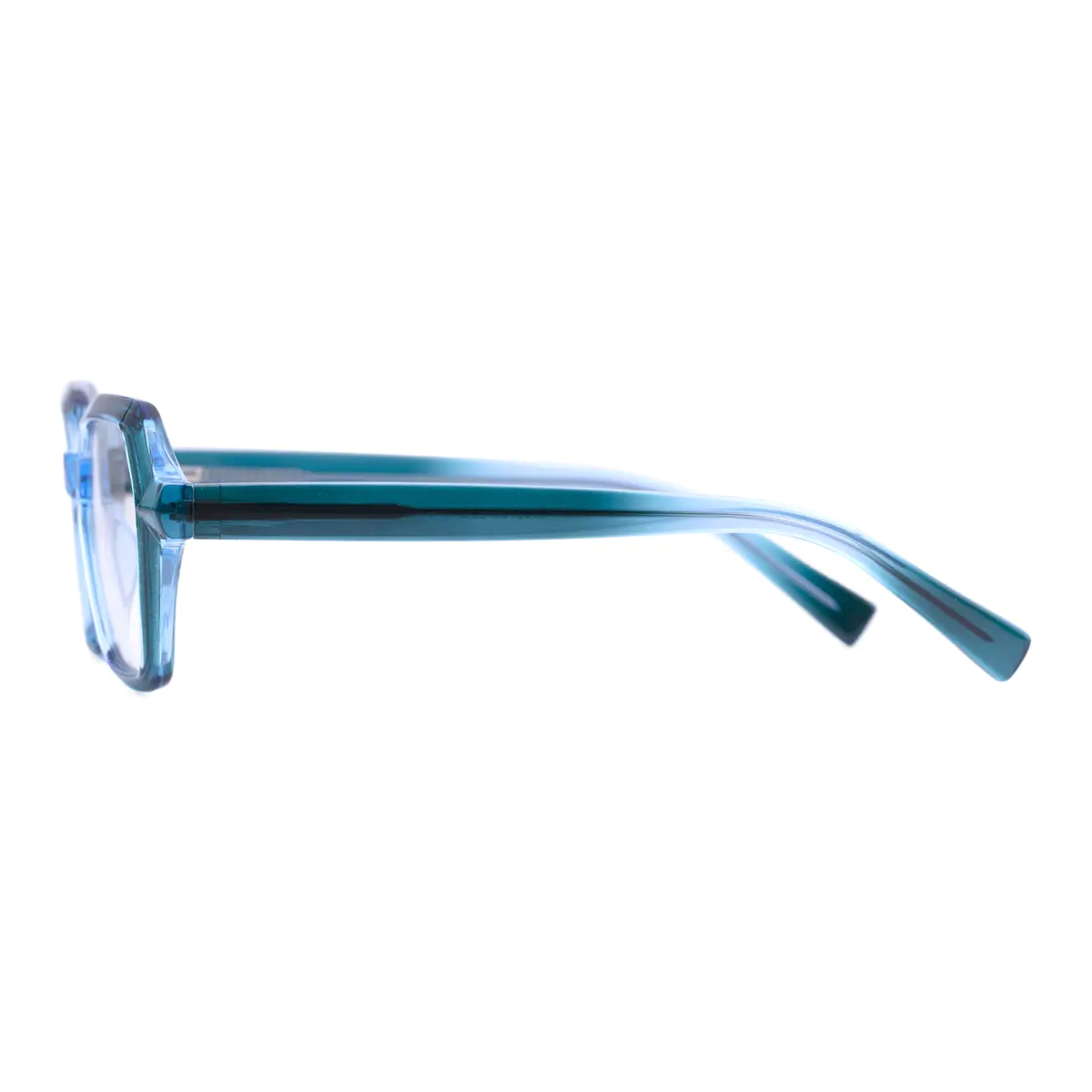 Square Transparent Blue Eyeglasses