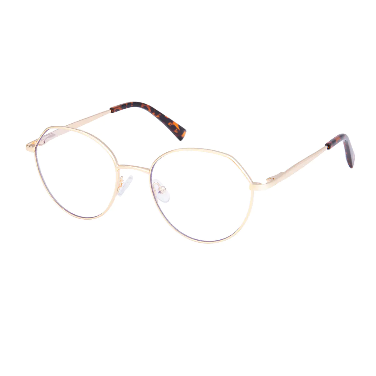 Geometric Gold Eyeglasses