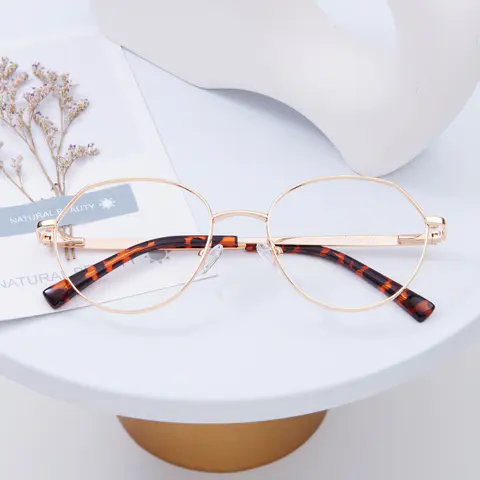 Geometric Gold Eyeglasses