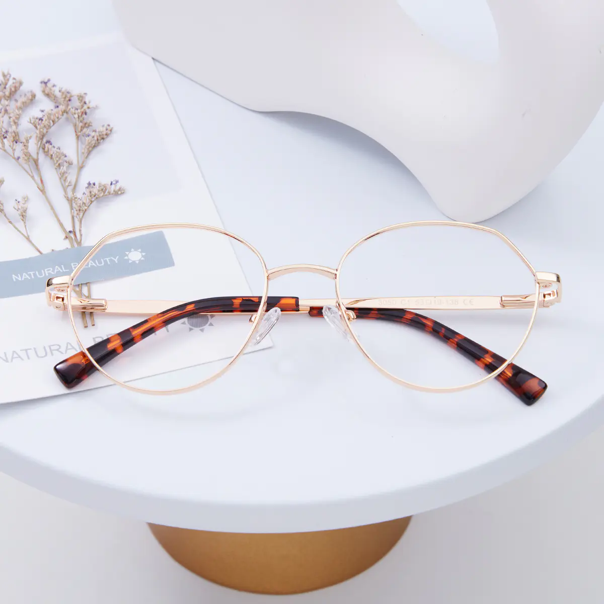 Geometric Gold Eyeglasses