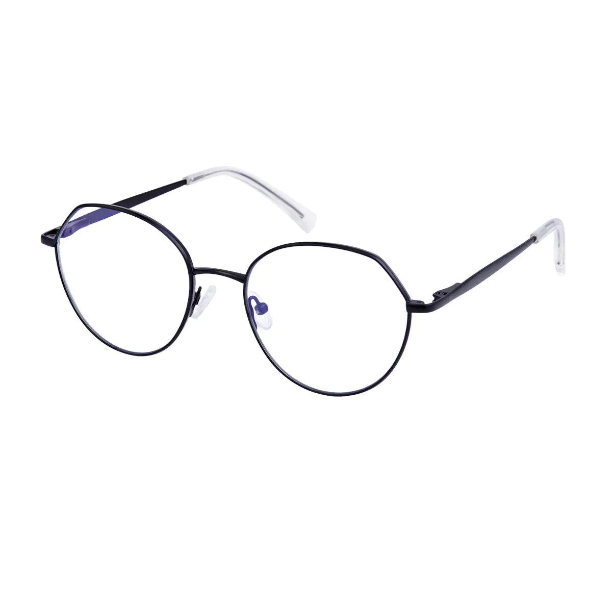 Geometric Matte Black Eyeglasses