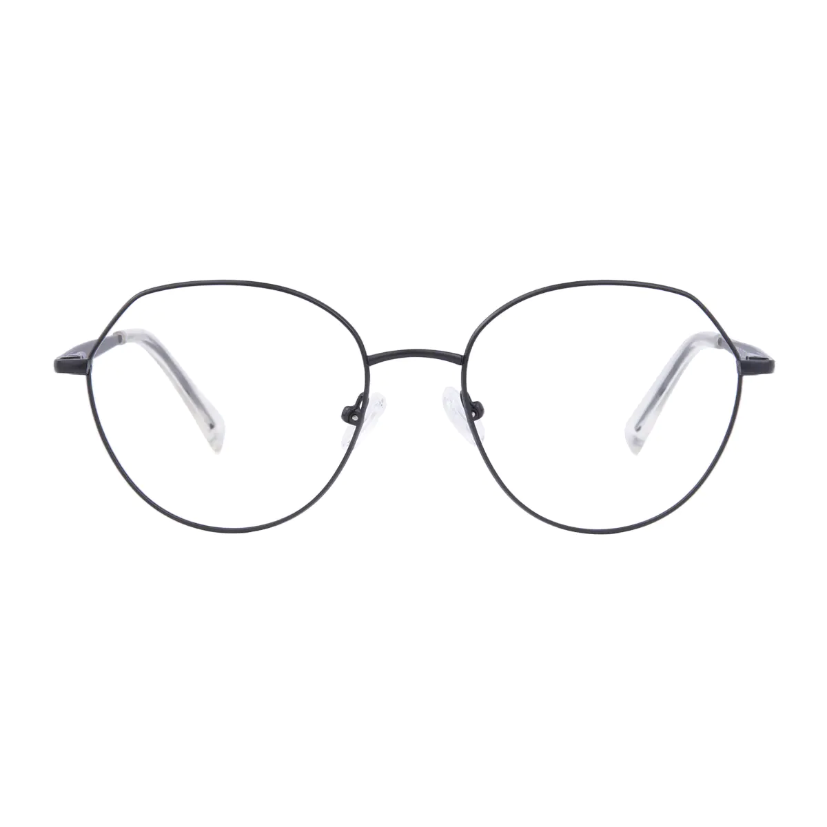 Geometric Matte Black Eyeglasses