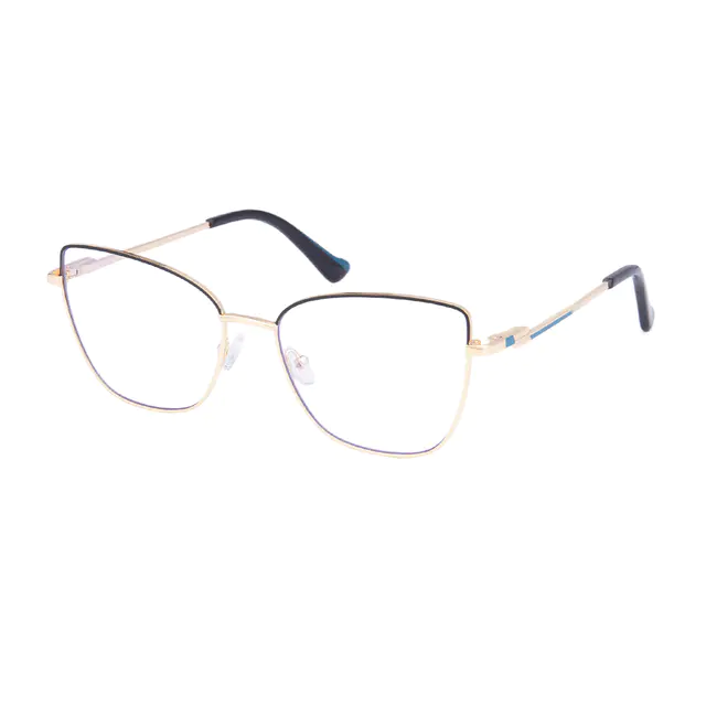 Square Black Gold Eyeglasses