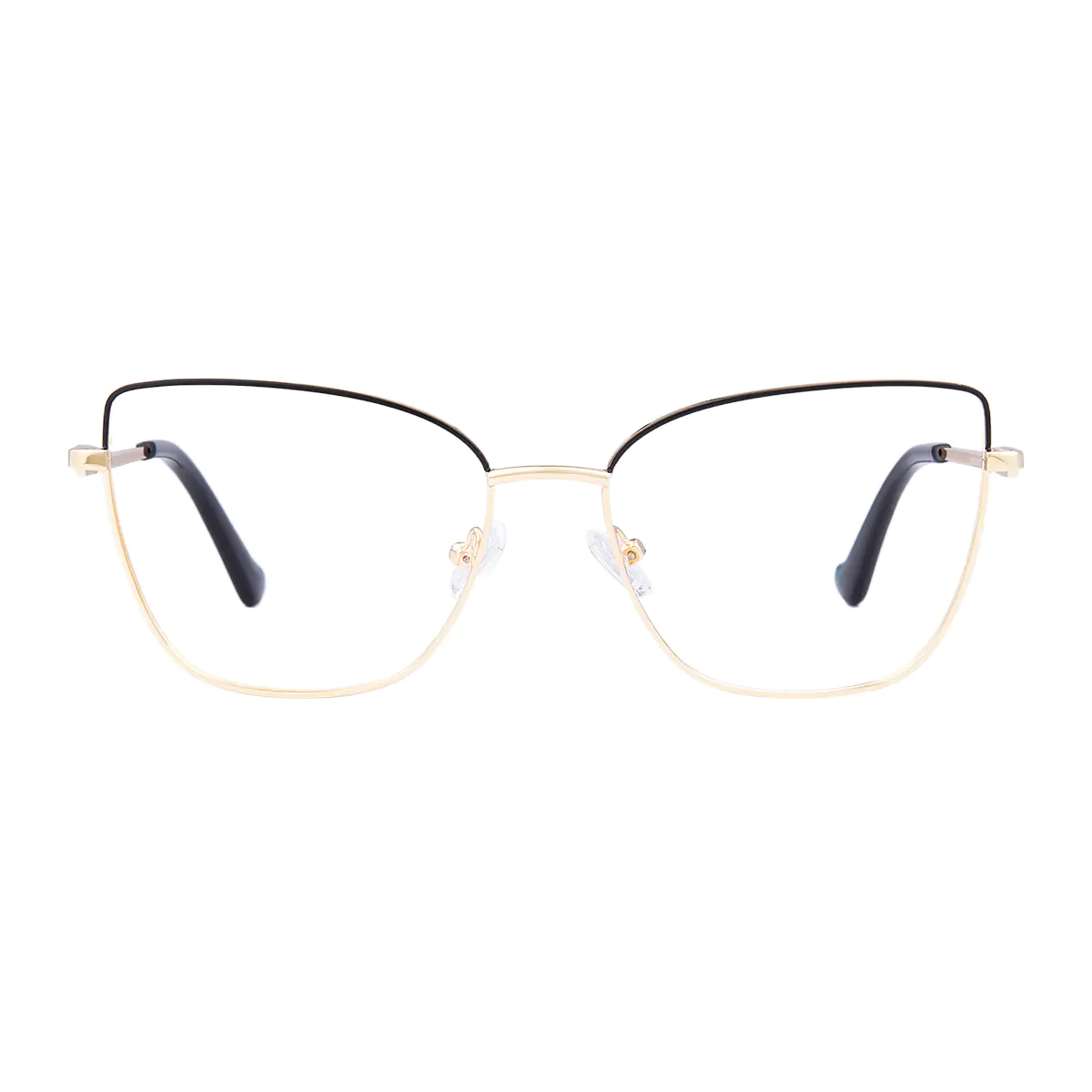 Square Black Gold Eyeglasses