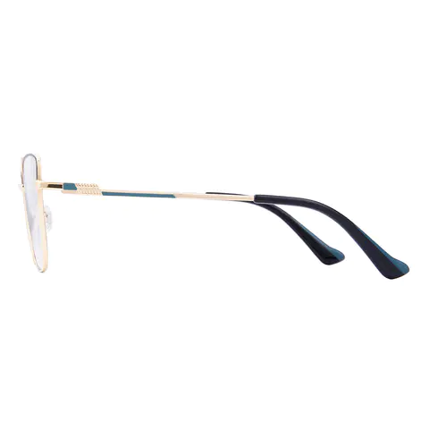 Square Black Gold Eyeglasses