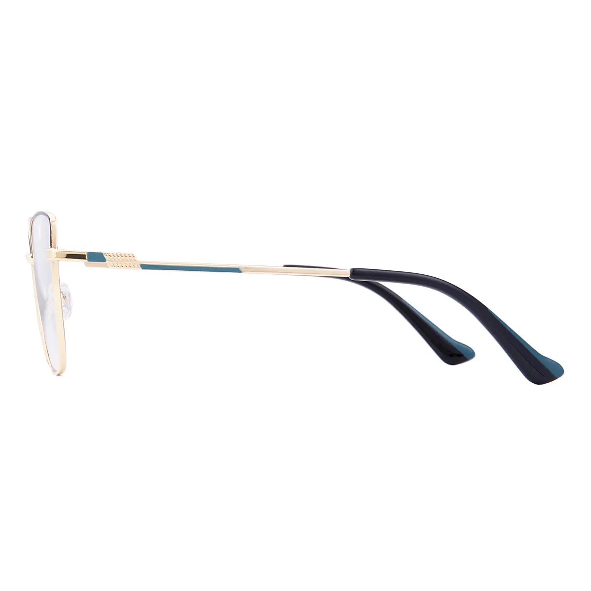 Square Black Gold Eyeglasses