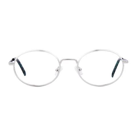 Oval Silver Eyeglasses