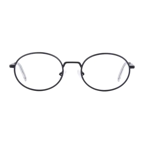 Oval Matte Black Eyeglasses