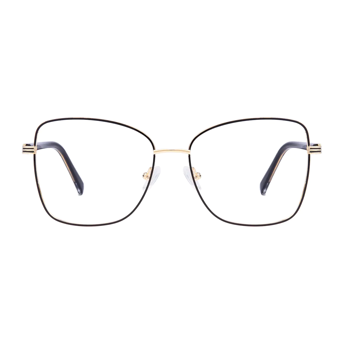 Square Black Gold Eyeglasses