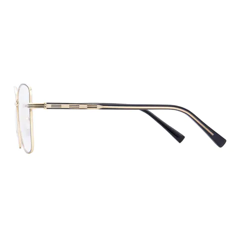 Square Black Gold Eyeglasses