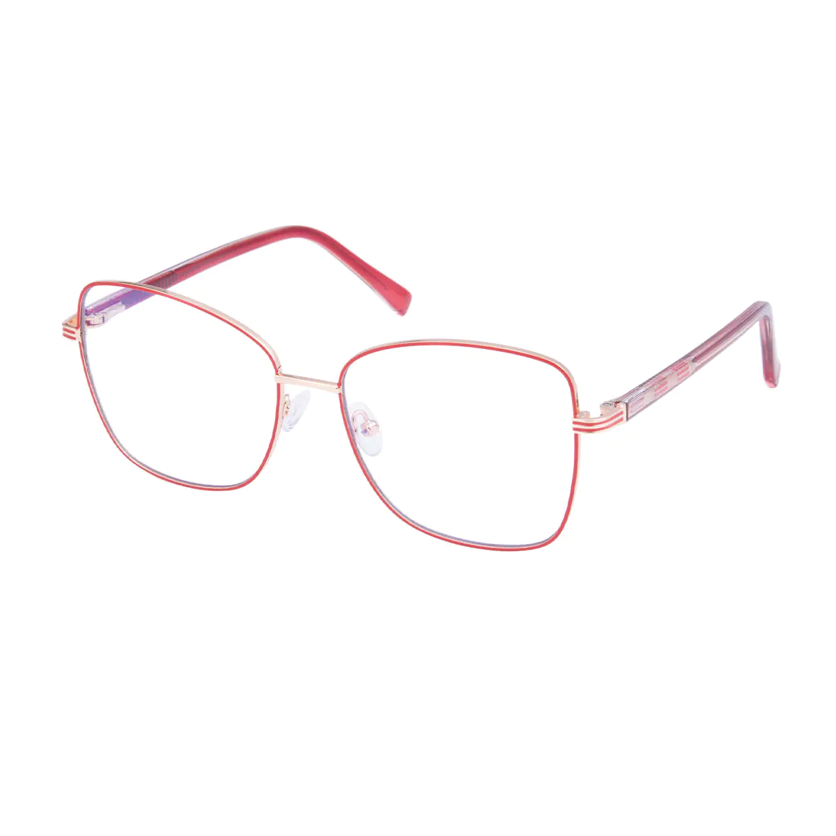 Square Red/Gold Eyeglasses
