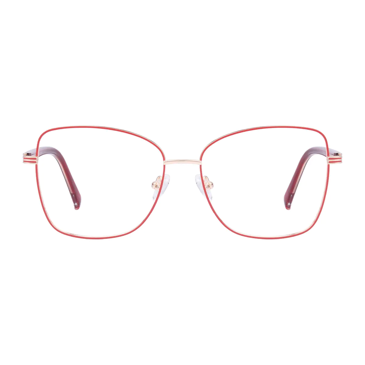Square Red/Gold Eyeglasses