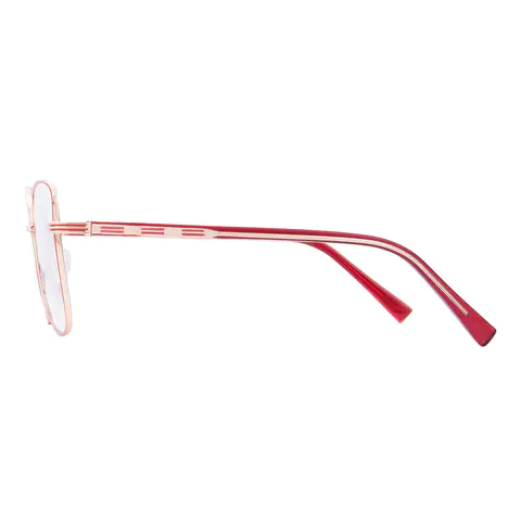 Square Red/Gold Eyeglasses