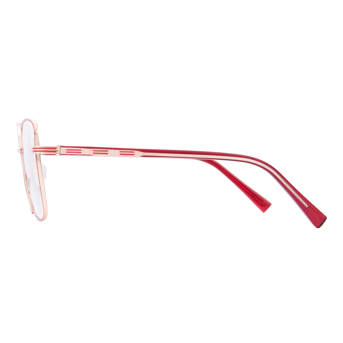 Square Red/Gold Eyeglasses