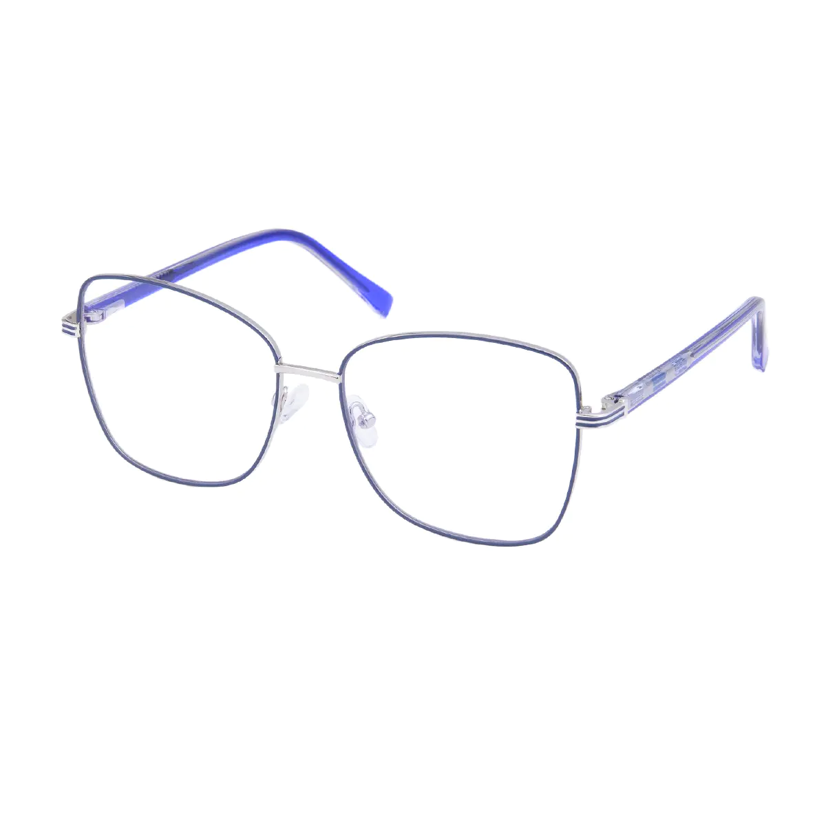 Square Blue/Silver Eyeglasses