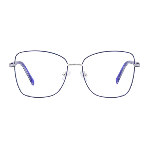 Square Blue/Silver Eyeglasses