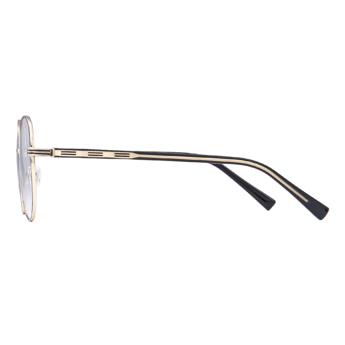 Round Black Gold Eyeglasses