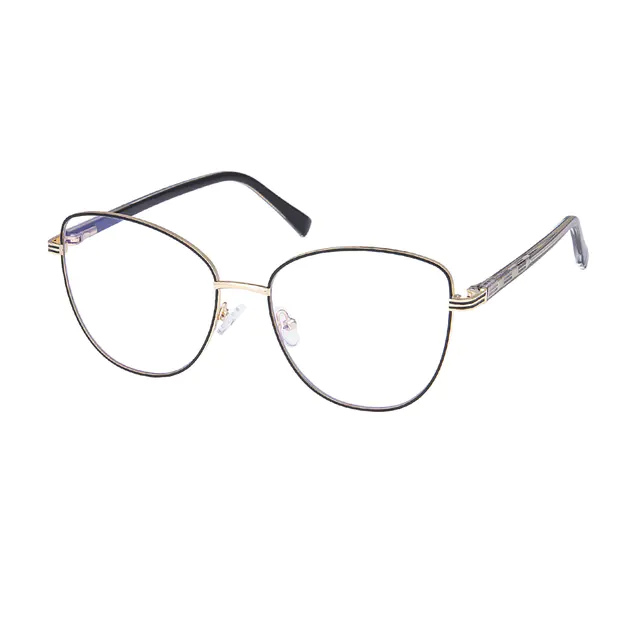 Square Black Gold Eyeglasses