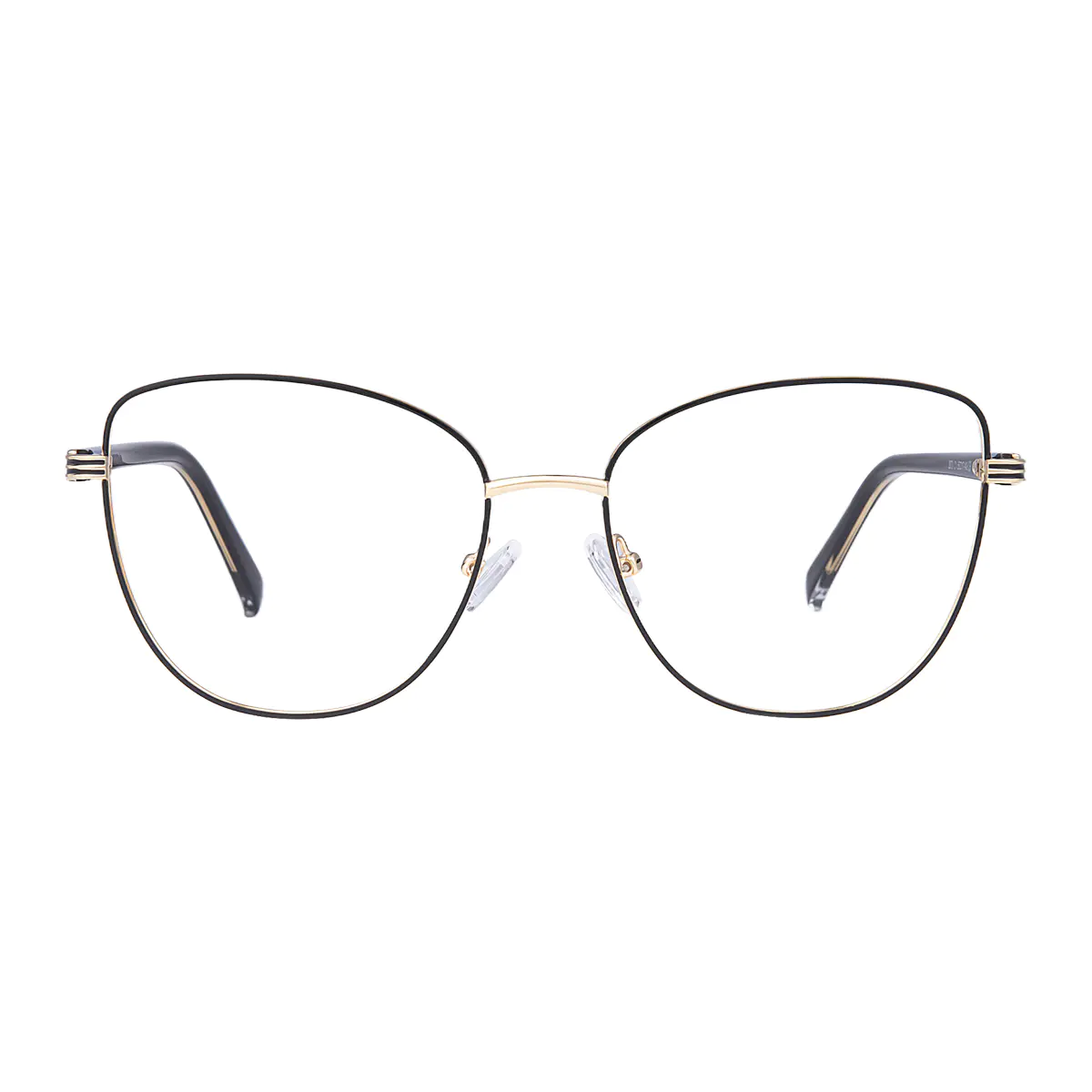 Square Black Gold Eyeglasses