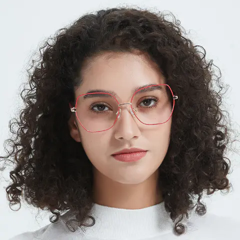 Square Red Eyeglasses