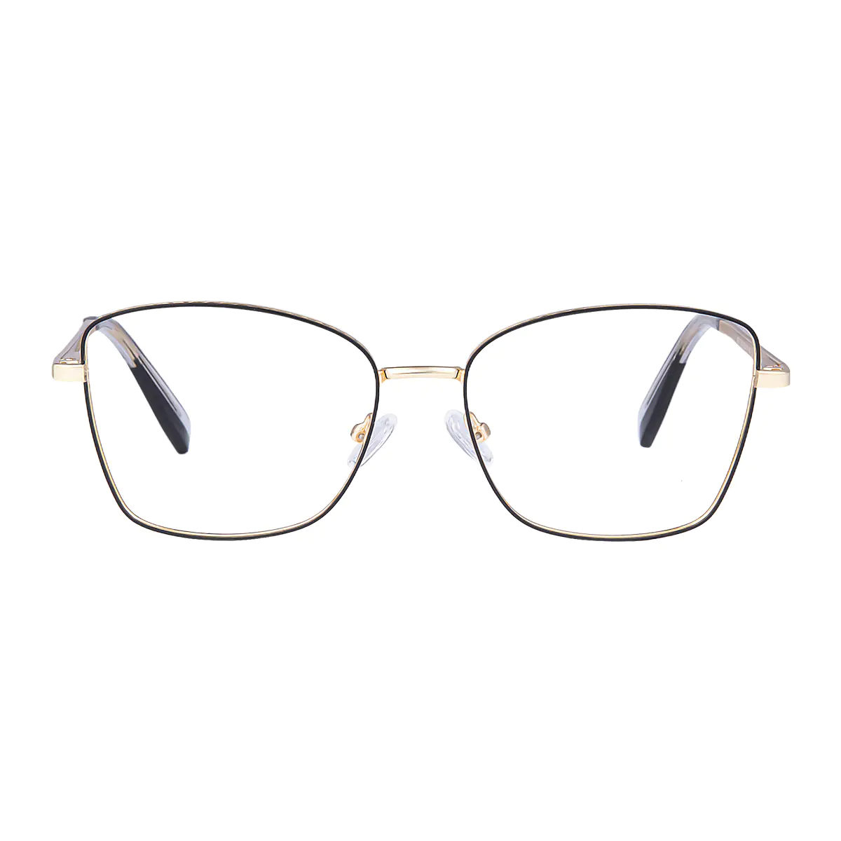 Square Black Gold Eyeglasses