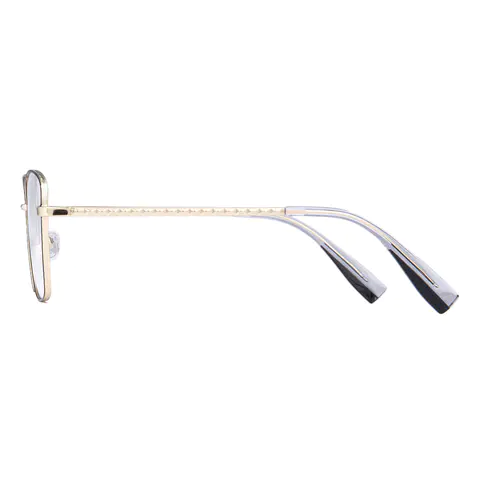 Square Black Gold Eyeglasses