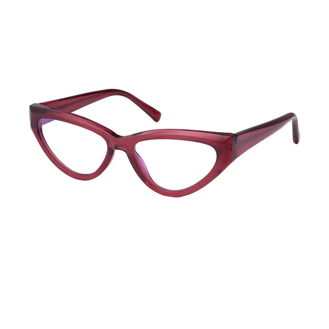 Cat-eye Transparent Red Eyeglasses