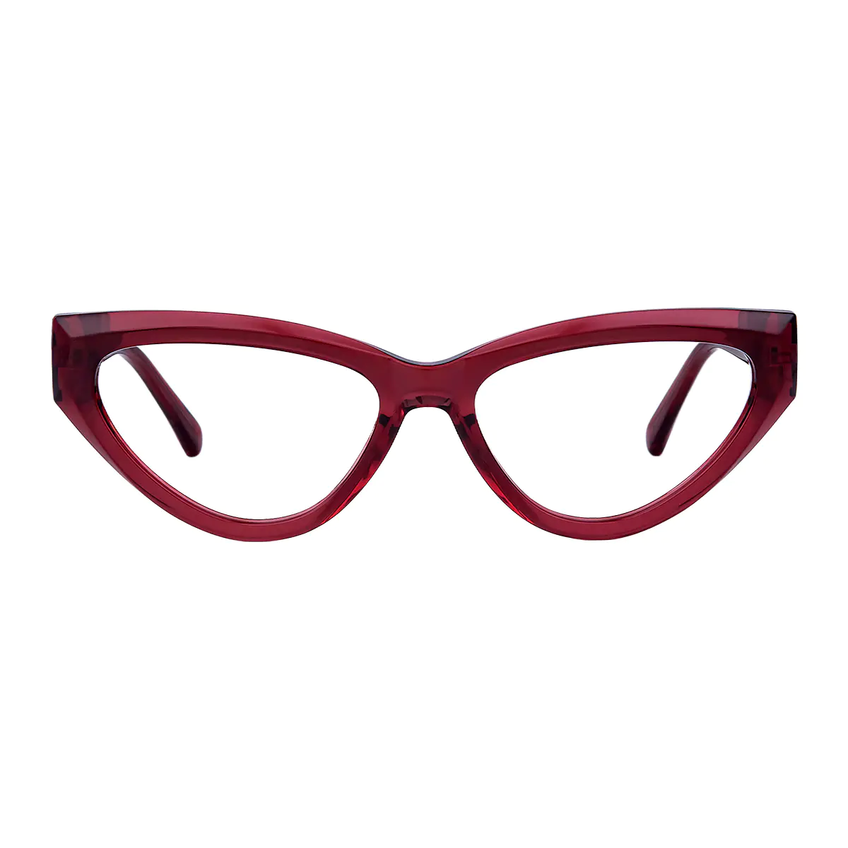 Cat-eye Transparent Red Eyeglasses