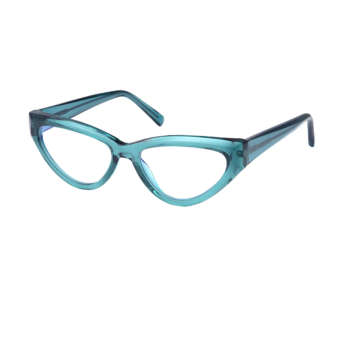 Cat-eye Transparent Green Eyeglasses