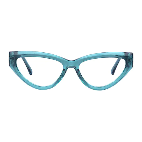 Cat-eye Transparent Green Eyeglasses