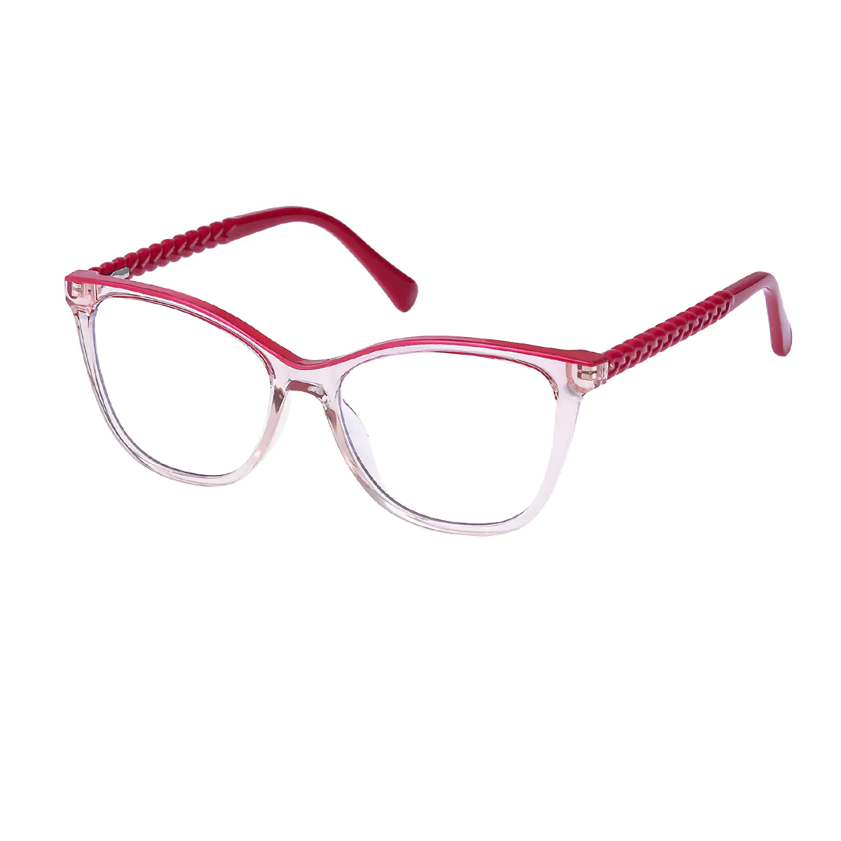 Square Transparent Pink Eyeglasses