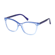 Square Transparent Blue Eyeglasses