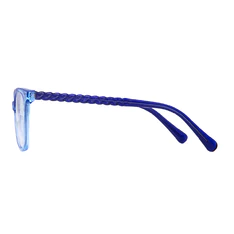 Square Transparent Blue Eyeglasses