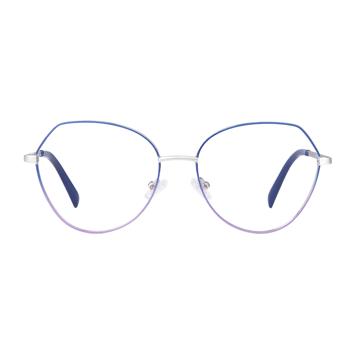 Geometric Blue/Silver Eyeglasses