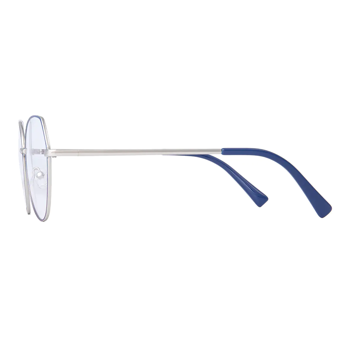 Geometric Blue/Silver Eyeglasses