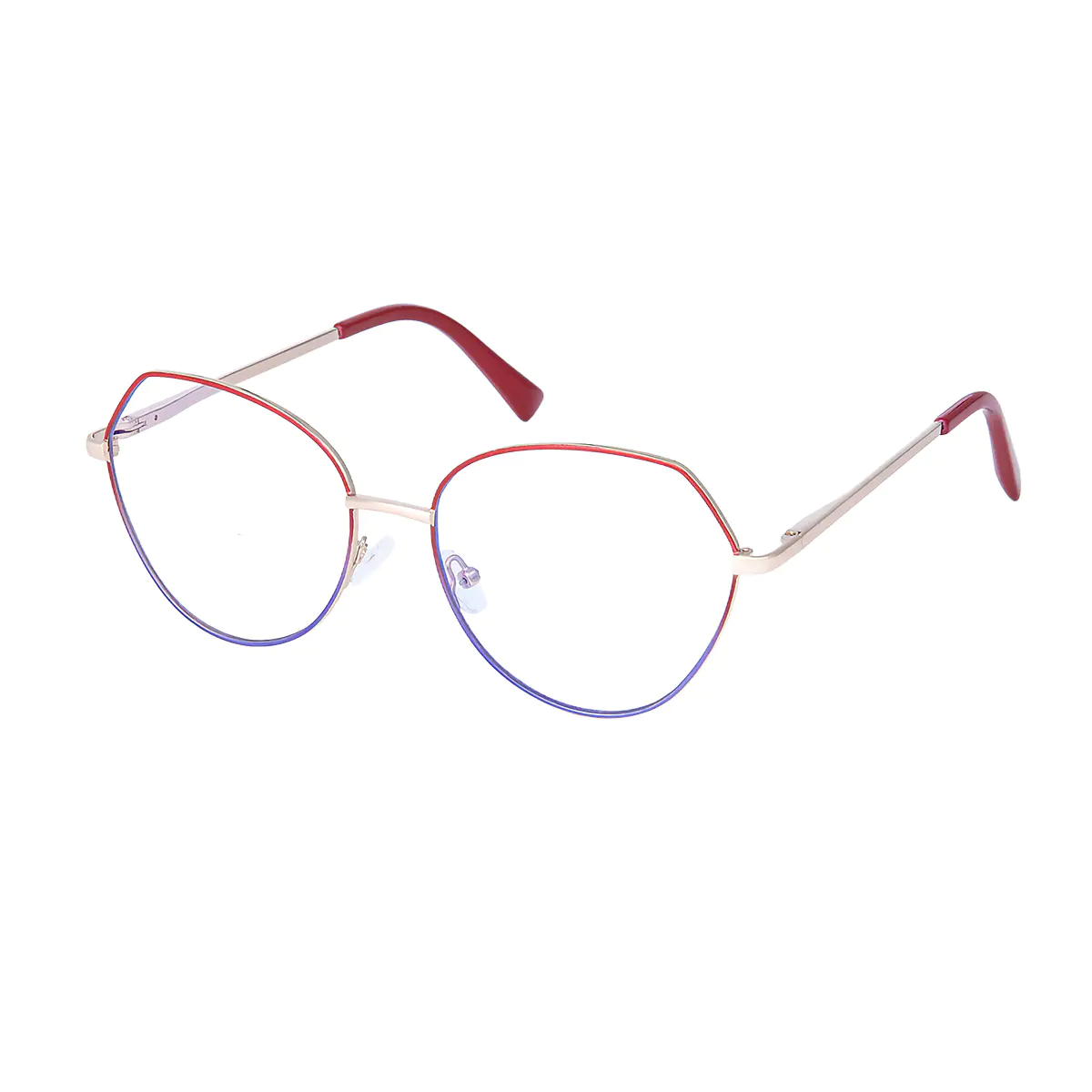 Geometric Red/Blue Eyeglasses