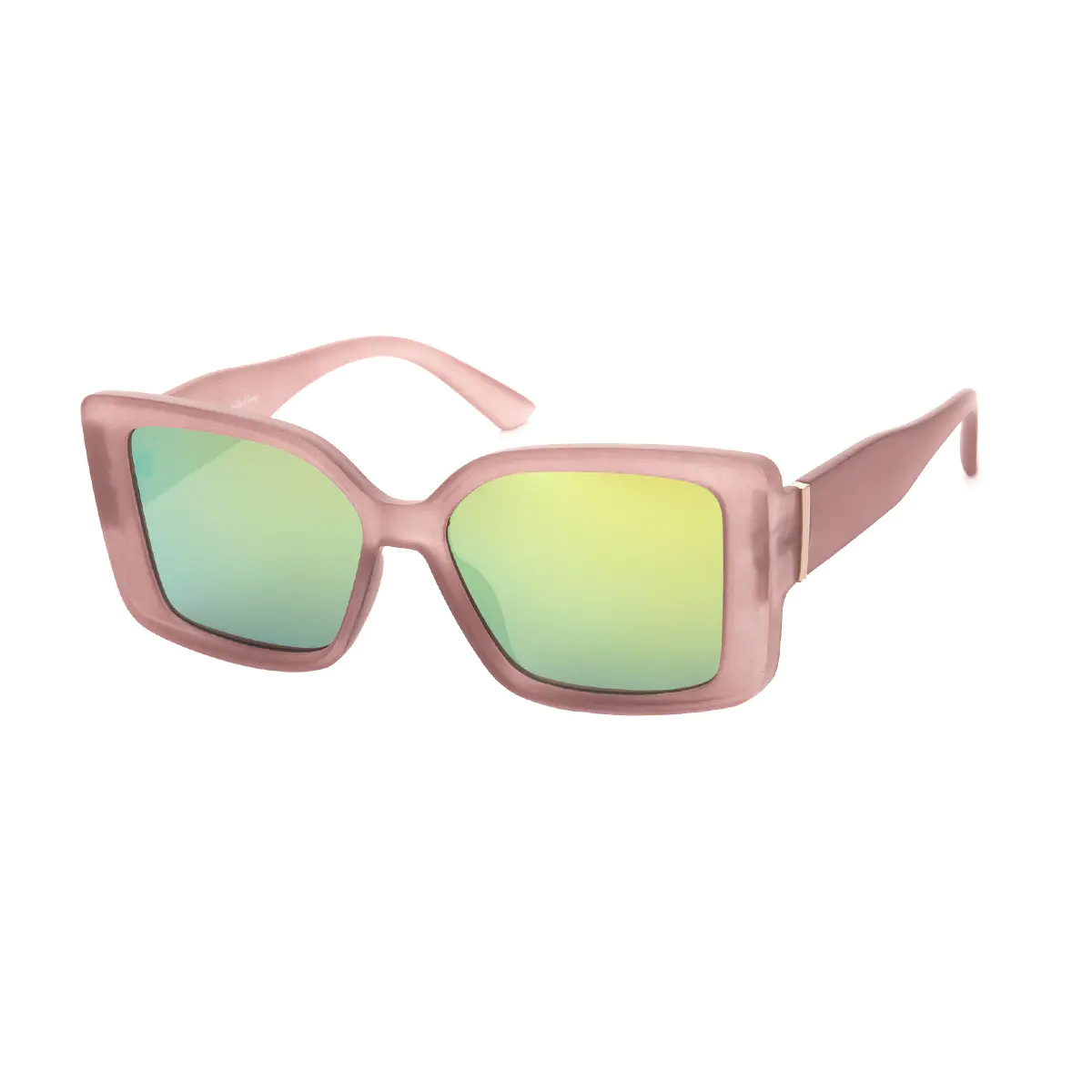 Square Transparent Pink Sunglasses