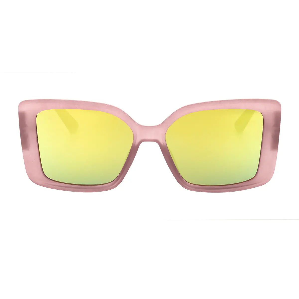 Square Transparent Pink Sunglasses