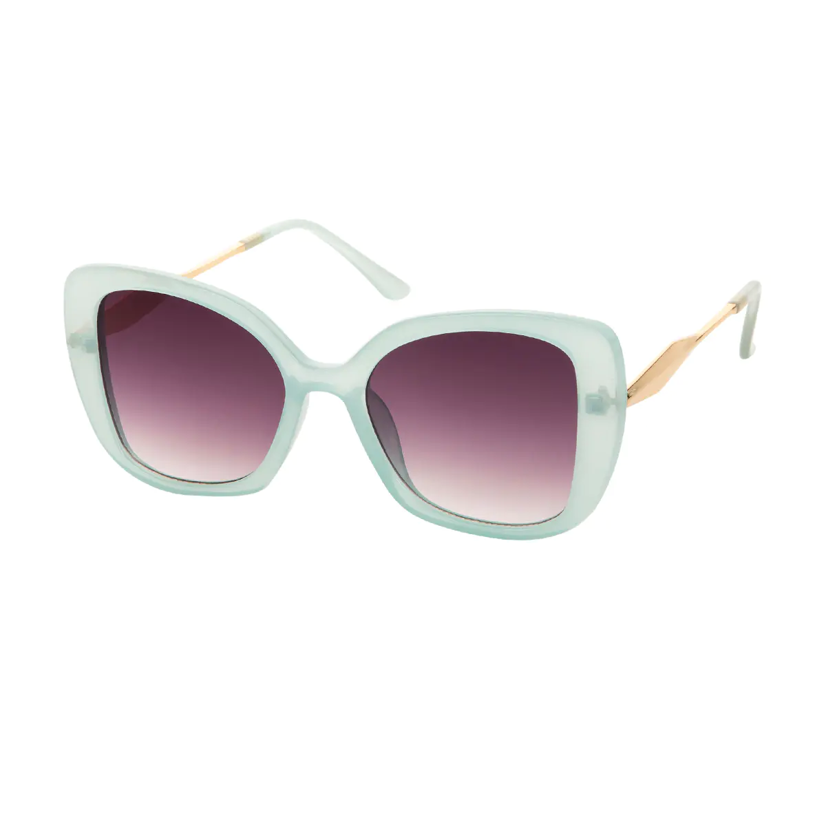 Square Transparent Blue Sunglasses