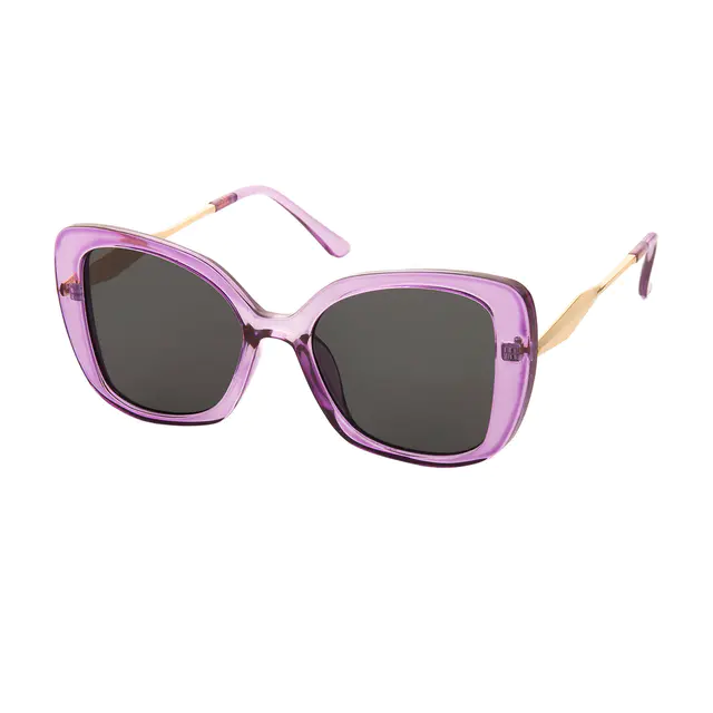 Square Transparent Purple Sunglasses