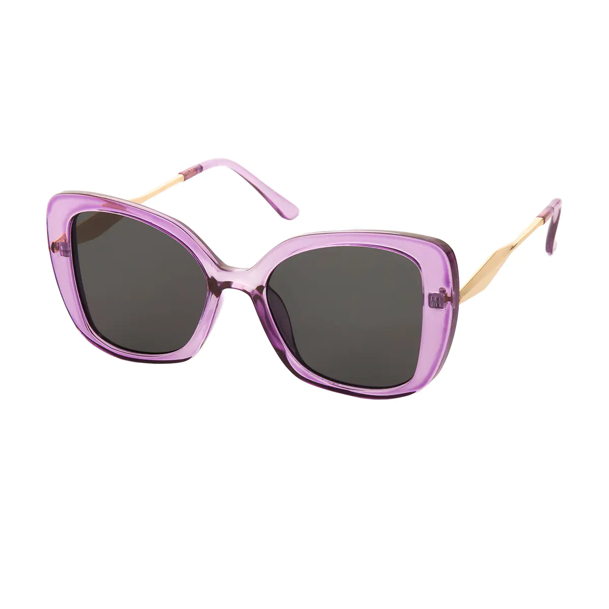 Square Transparent Purple Sunglasses