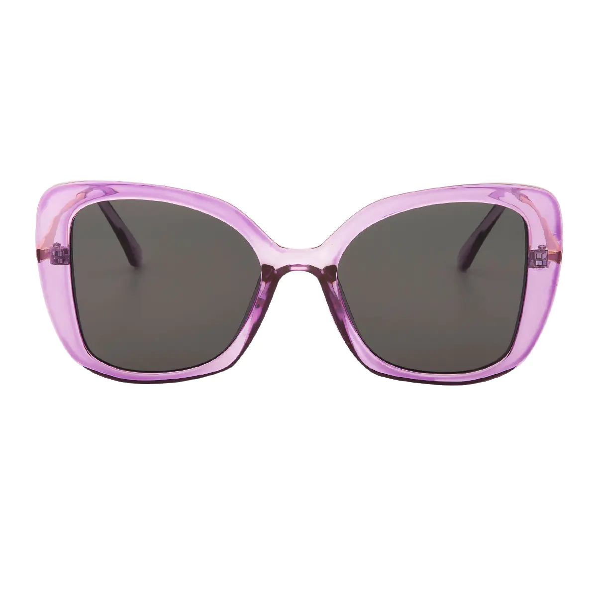 Square Transparent Purple Sunglasses