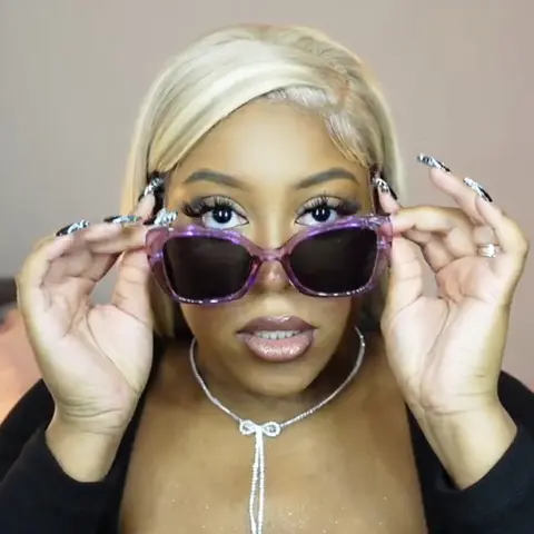 Square Transparent Purple Sunglasses