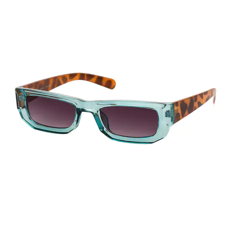 Rectangle Transparent Blue Sunglasses