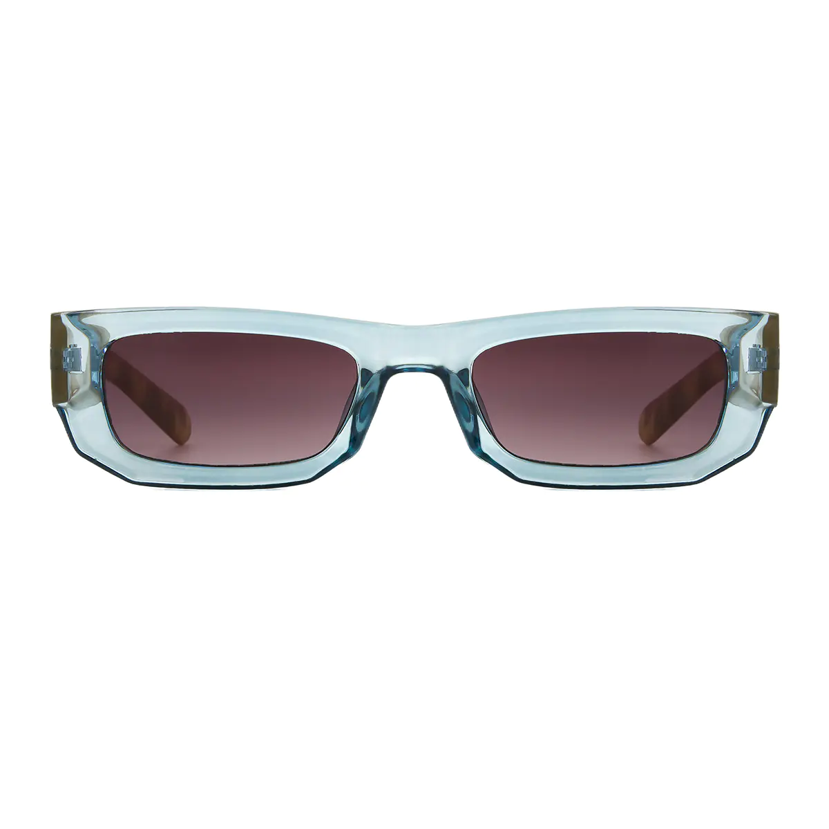 Rectangle Transparent Blue Sunglasses