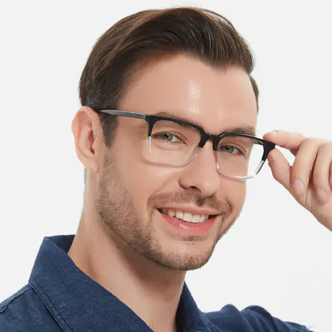 Rectangle Blue/Clear Eyeglasses