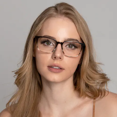 Rectangle Blue/Clear Eyeglasses