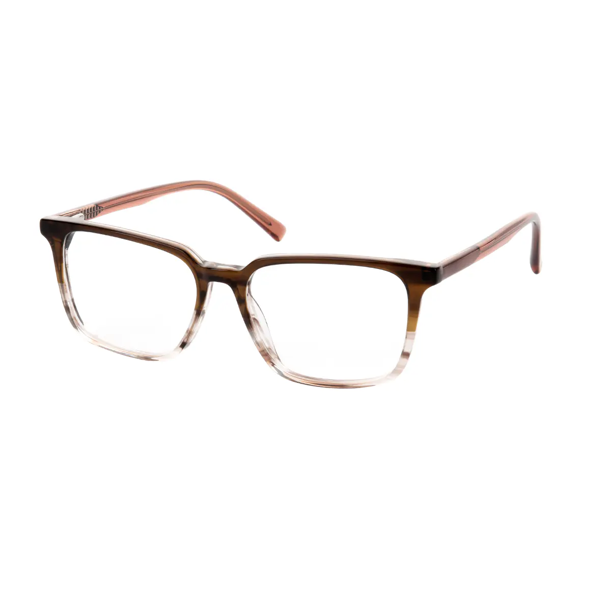 Rectangle Brown/Clear Eyeglasses