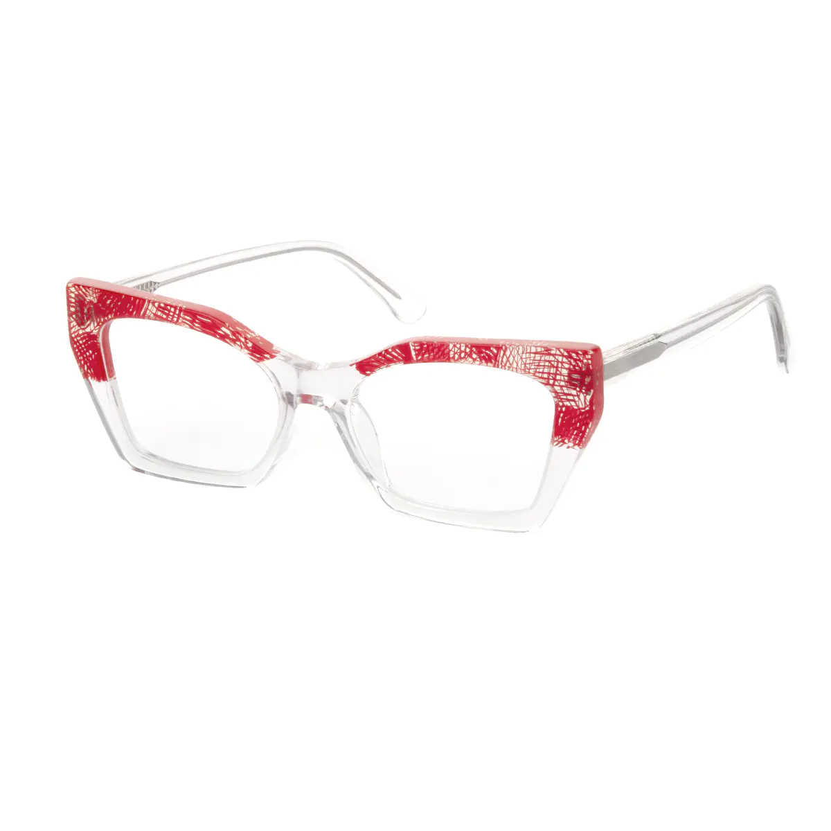 Cat-eye Red/Clear Eyeglasses