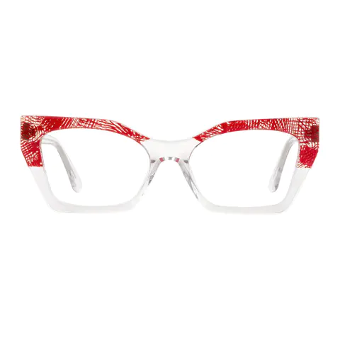 Cat-eye Red/Clear Eyeglasses